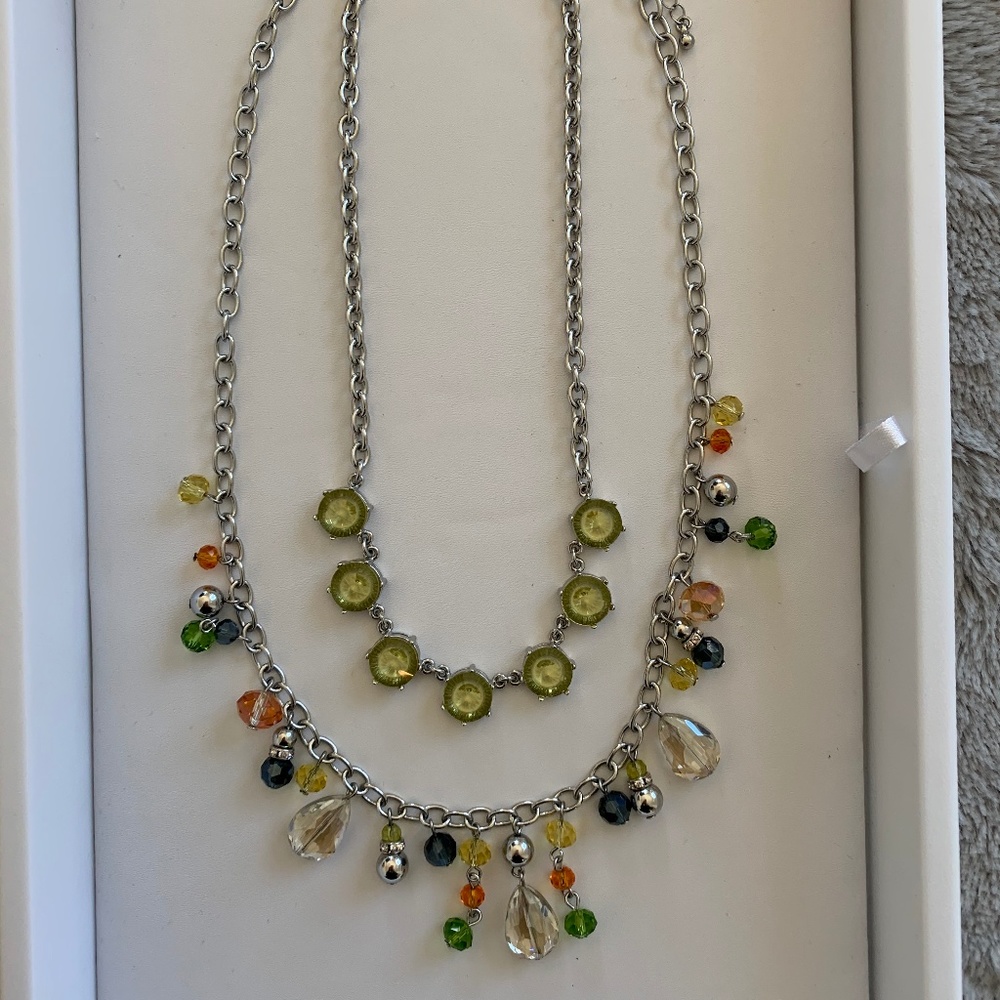 Double Stranded Sparkling Beaded Necklace